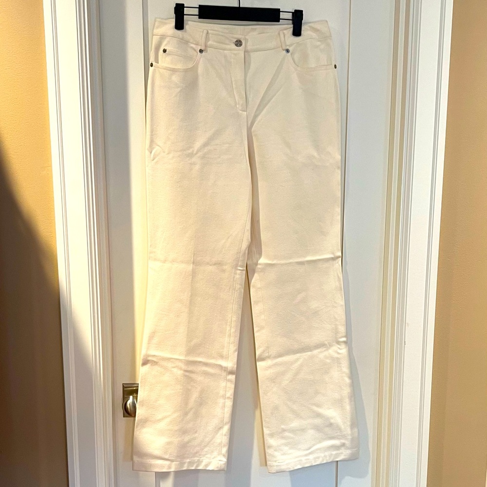 St. John Sport cream colored jeans